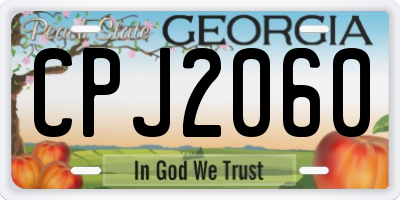 GA license plate CPJ2060