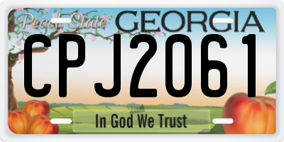 GA license plate CPJ2061