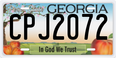 GA license plate CPJ2072