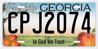 GA license plate CPJ2074