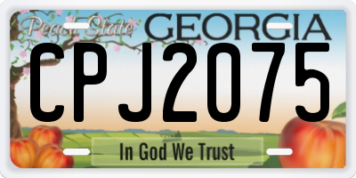 GA license plate CPJ2075