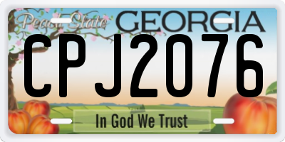 GA license plate CPJ2076
