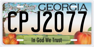 GA license plate CPJ2077