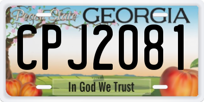 GA license plate CPJ2081
