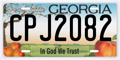 GA license plate CPJ2082