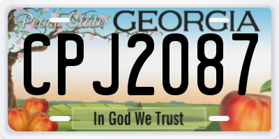 GA license plate CPJ2087