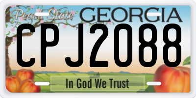 GA license plate CPJ2088