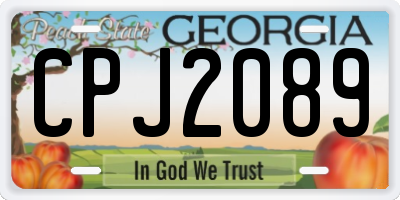 GA license plate CPJ2089