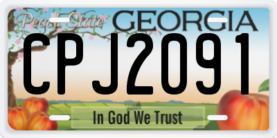GA license plate CPJ2091