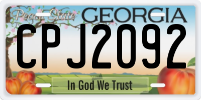 GA license plate CPJ2092