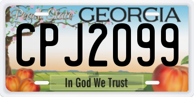 GA license plate CPJ2099