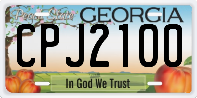 GA license plate CPJ2100