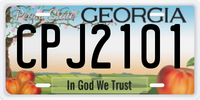 GA license plate CPJ2101