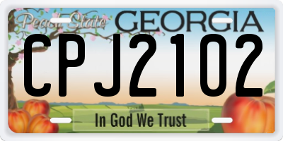 GA license plate CPJ2102