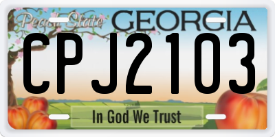 GA license plate CPJ2103