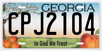 GA license plate CPJ2104