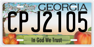 GA license plate CPJ2105