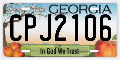 GA license plate CPJ2106