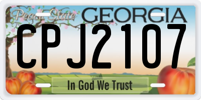 GA license plate CPJ2107