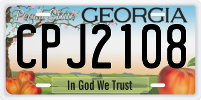 GA license plate CPJ2108