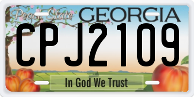GA license plate CPJ2109