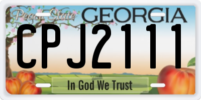 GA license plate CPJ2111
