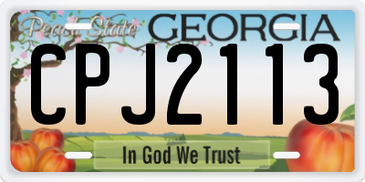 GA license plate CPJ2113