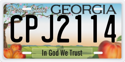 GA license plate CPJ2114