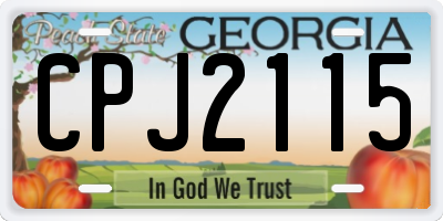 GA license plate CPJ2115