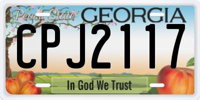 GA license plate CPJ2117