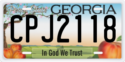 GA license plate CPJ2118