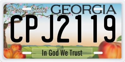 GA license plate CPJ2119
