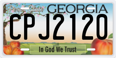 GA license plate CPJ2120