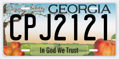GA license plate CPJ2121
