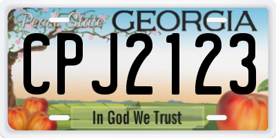 GA license plate CPJ2123