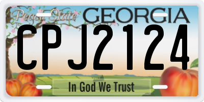 GA license plate CPJ2124