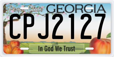 GA license plate CPJ2127