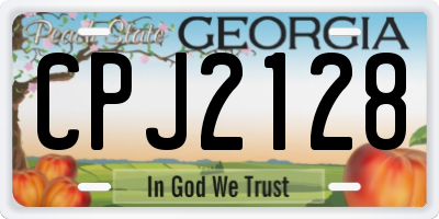 GA license plate CPJ2128