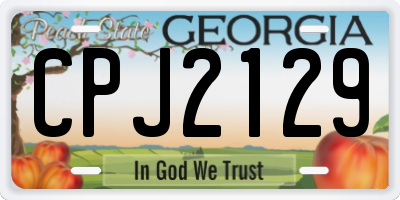GA license plate CPJ2129
