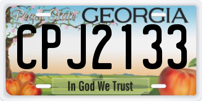 GA license plate CPJ2133