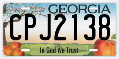 GA license plate CPJ2138