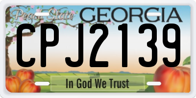 GA license plate CPJ2139