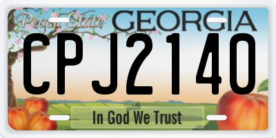 GA license plate CPJ2140