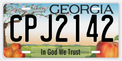 GA license plate CPJ2142