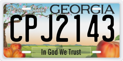 GA license plate CPJ2143