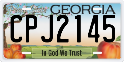 GA license plate CPJ2145