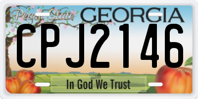 GA license plate CPJ2146