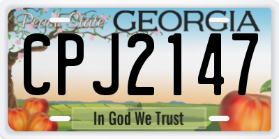 GA license plate CPJ2147