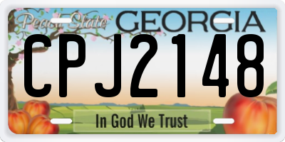 GA license plate CPJ2148