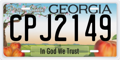 GA license plate CPJ2149